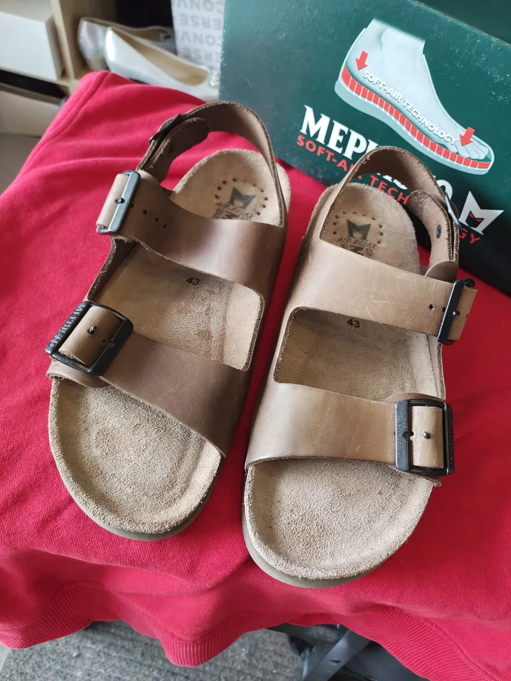 Mephisto Brown Leather Men's Buckle Sandals 9